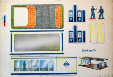 Aral BV Tankstelle Schreiber-Bastelbogen 1955 Karton (8632)